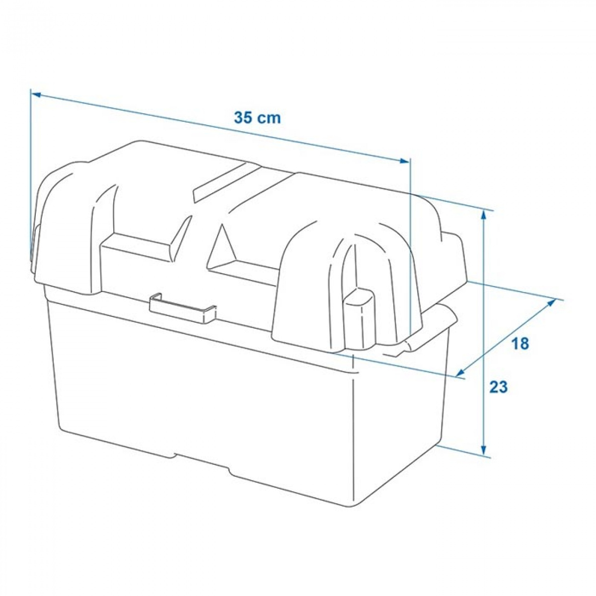 ProPlus Akkukotelo 35x18x23 cm ryhmässä Matkailuvaunu & Matkailuauto / Elektroniikka / Akut & Muuntimet @ Campmarket (78465)