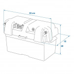 ProPlus Akkukotelo 35x18x20 cm 2xUSB-liitäntä 1x 12V liitäntä - Volttimittari