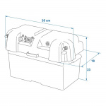 ProPlus Akkukotelo 35x18x23cm 2xUSB-liitäntä 1x 12V pistoke - Volttimittari
