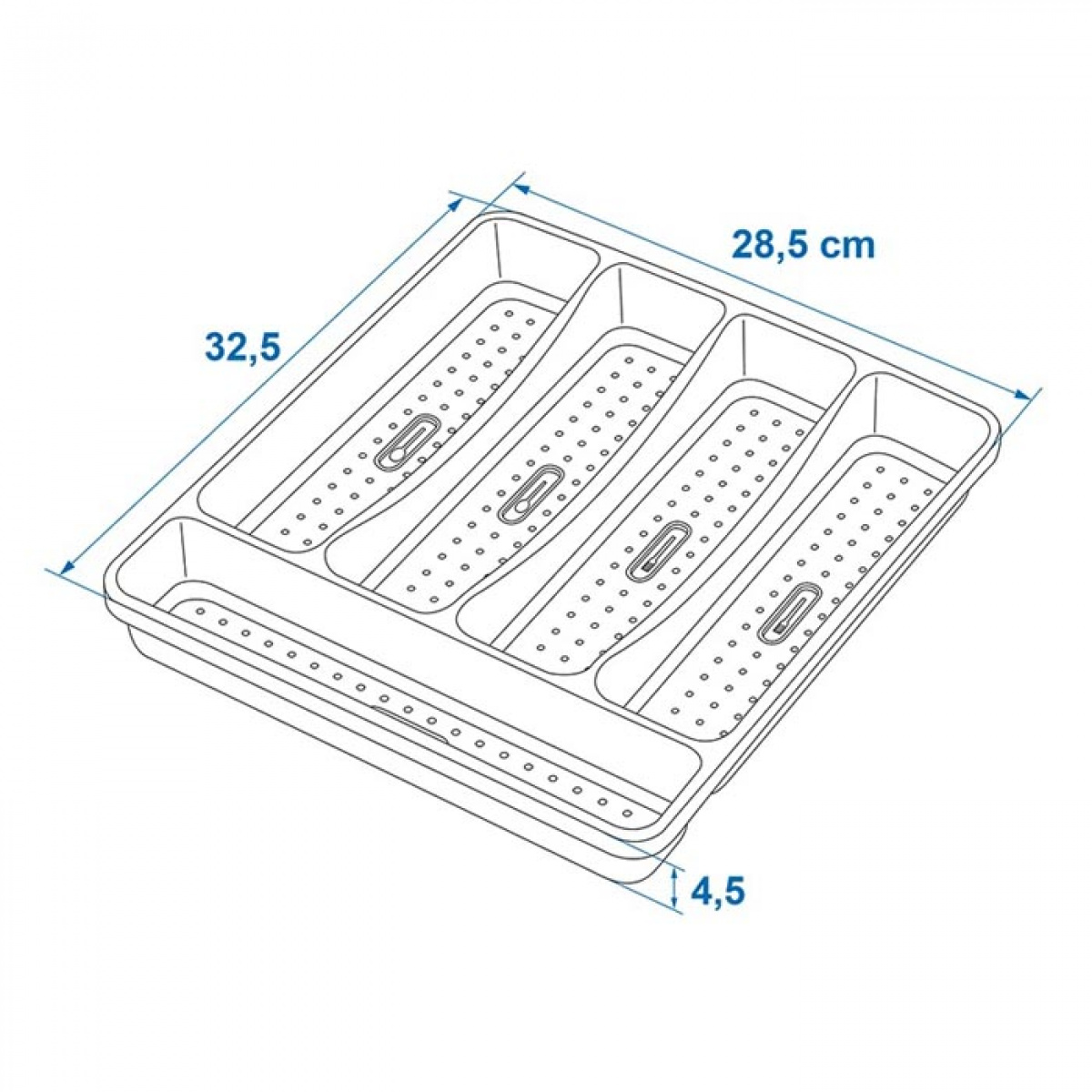 ProPlus Ruokailuvälinelaatikko 32,5 x 28,5 x 4,5 cm ryhmässä Kotitalous & Keittiö / Tarjoilu / Atrimien Säilytys @ Campmarket (78511)