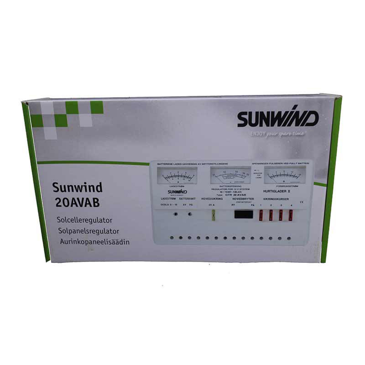 Sunwind Aurinkopaneelisäädin Sunwind 20AVAB ryhmässä Matkailuvaunu & Matkailuauto / Elektroniikka / Aurinkopaneelit / Aurinkopaneelisäätimet / PWM @ Campmarket (79392)