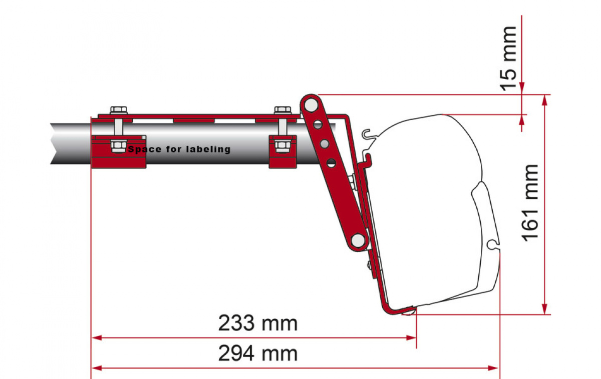 Fiamma Markiisitelineen Sovitin Kattotelineelle F45 ryhmässä Etuteltat & Markiisit / Markiisit / Matkailuauto Markiisit / Fiamma / Adapterit @ Campmarket (79472)