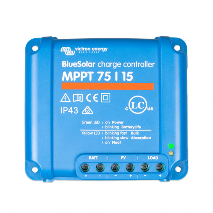 Victron Aurinkosäädin BlueSolar MPPT 75/15 ryhmässä Matkailuvaunu & Matkailuauto / Elektroniikka / Aurinkopaneelit / Aurinkopaneelisäätimet / MPPT @ Campmarket (81341)