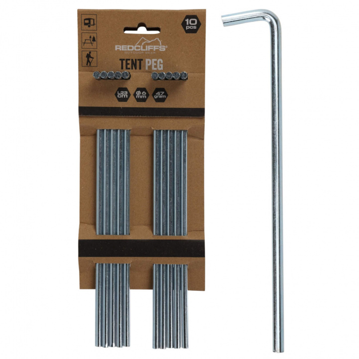 Telttakepit Metallia, 10 Kappaletta ryhmässä Etuteltat & Markiisit / Tarvikkeet - Varaosat / Runko-osat @ Campmarket (81671)