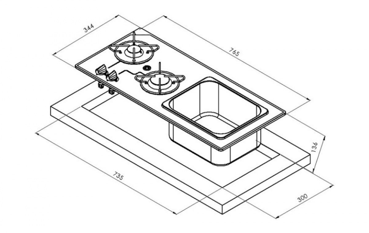 Carbest Liesi- Ja Tiskiallasyhdistelmä ryhmässä Kotitalous & Keittiö / Pesualtaat & Keittotasot @ Campmarket (82628)
