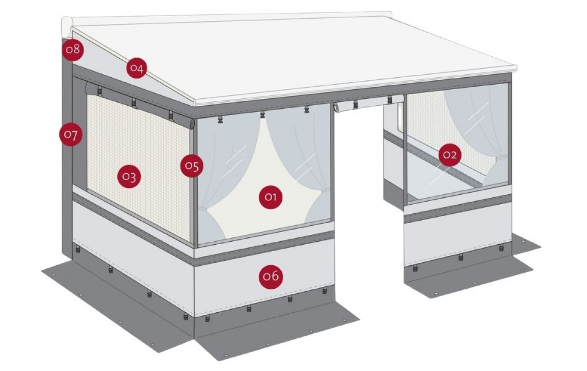 Fiamma Privacy Room Caravanstore Light XL/Evo ryhmässä Etuteltat & Markiisit / Markiisit / Matkailuvaunu Markiisit / Päädyt & Etupaneelit Matkailuvaunun Markiiseihin / Pääty- ja Etupaneelit Caravanstore XL @ Campmarket (82765)