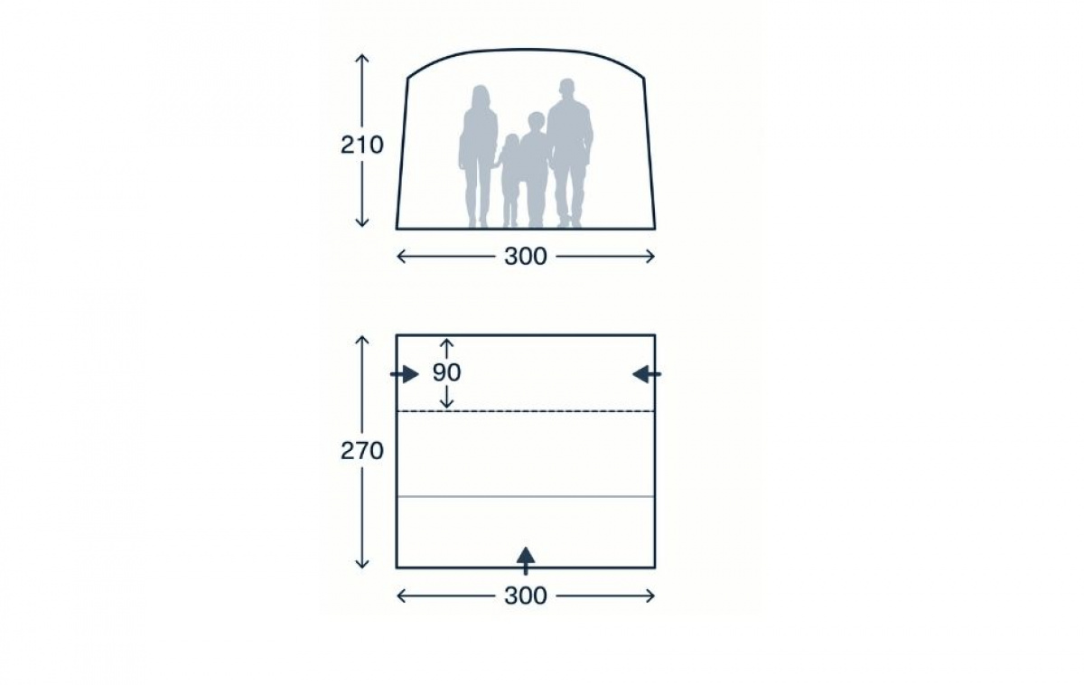 Kampa Waypoint Air DA ryhmässä Matkailuvaunu & Matkailuauto / Pakettiautot & Retkeilyautot / Teltat Van / Ilmateltat @ Campmarket (82911)