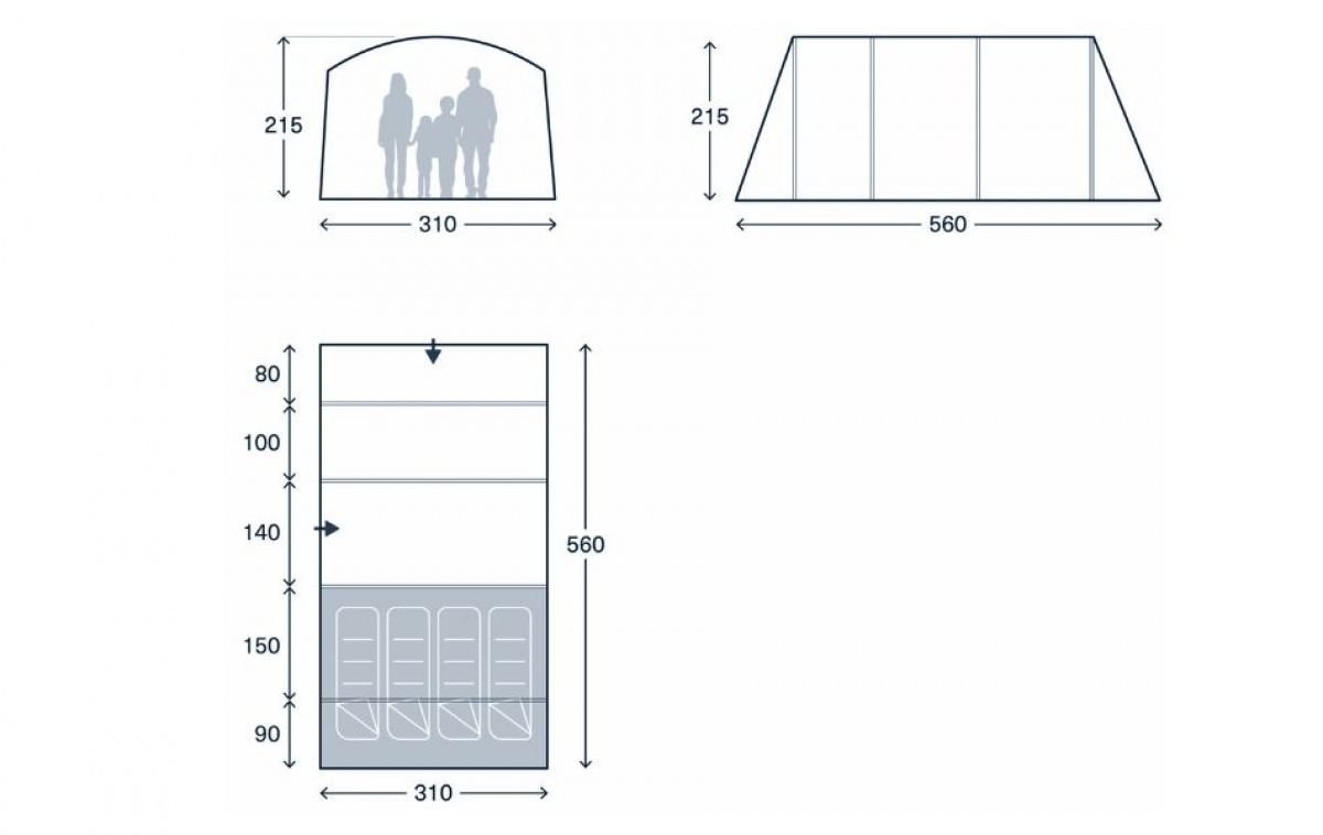 Kampa Dawlish 04 Air ryhmässä Outdoor / Retkeily Teltat @ Campmarket (82913)
