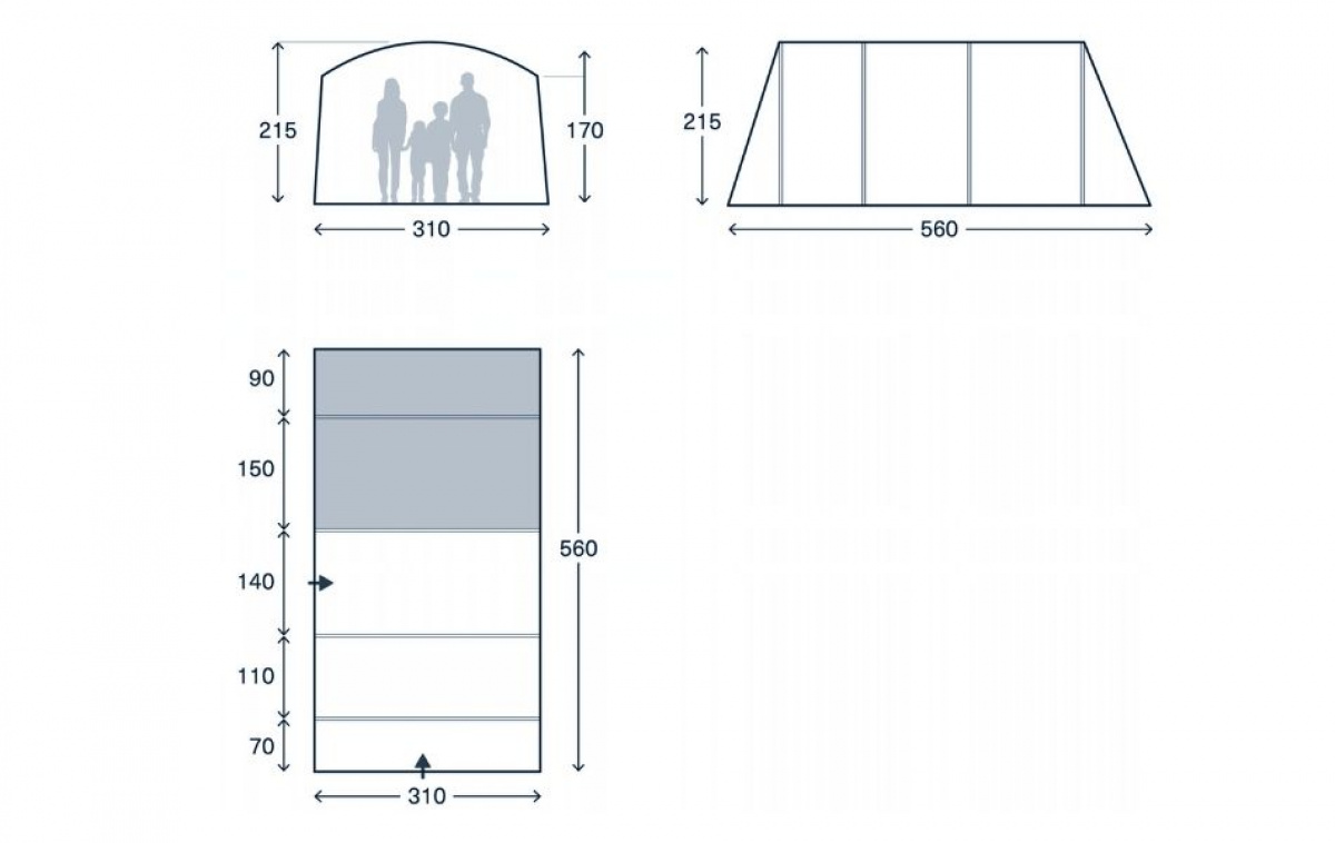 Kampa Rockcliffe 04 Air TC ryhmässä Outdoor / Retkeily Teltat @ Campmarket (82915)
