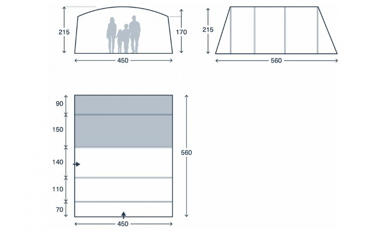 Kampa Seacliffe 06 Air TC ryhmässä Outdoor / Retkeily Teltat @ Campmarket (82916)