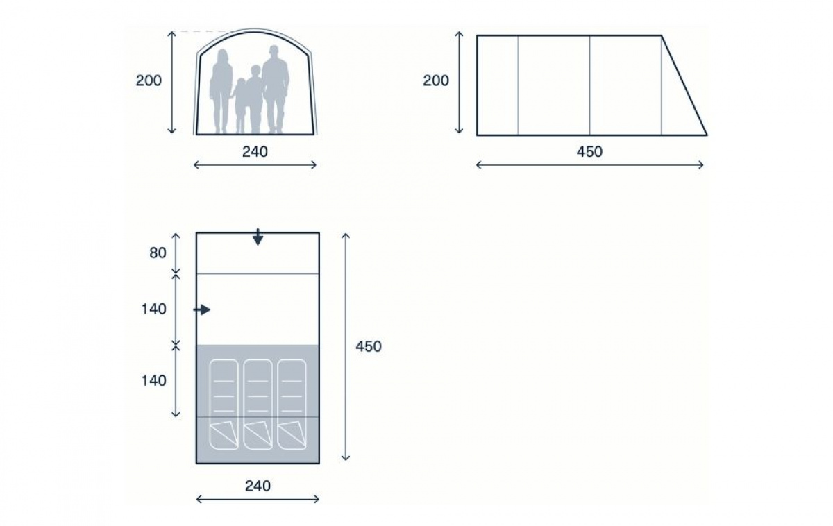 Kampa Dawlish 03 ryhmässä Outdoor / Retkeily Teltat @ Campmarket (82921)