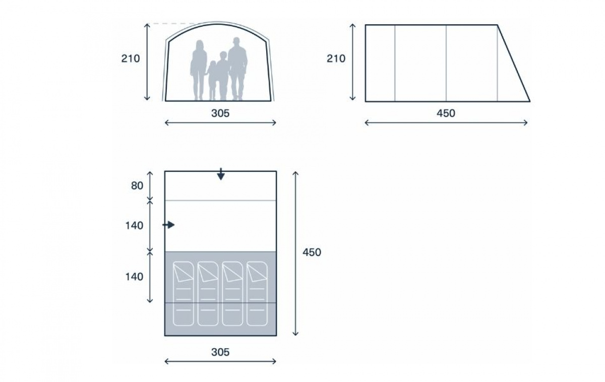 Kampa Dawlish 04 ryhmässä Outdoor / Retkeily Teltat @ Campmarket (82922)