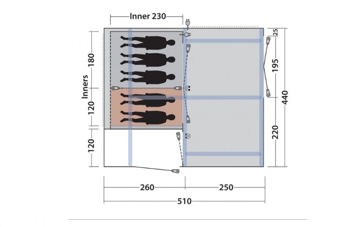 Outwell Virginia 5 Air TC ryhmässä Outdoor / Retkeily Teltat @ Campmarket (83066)