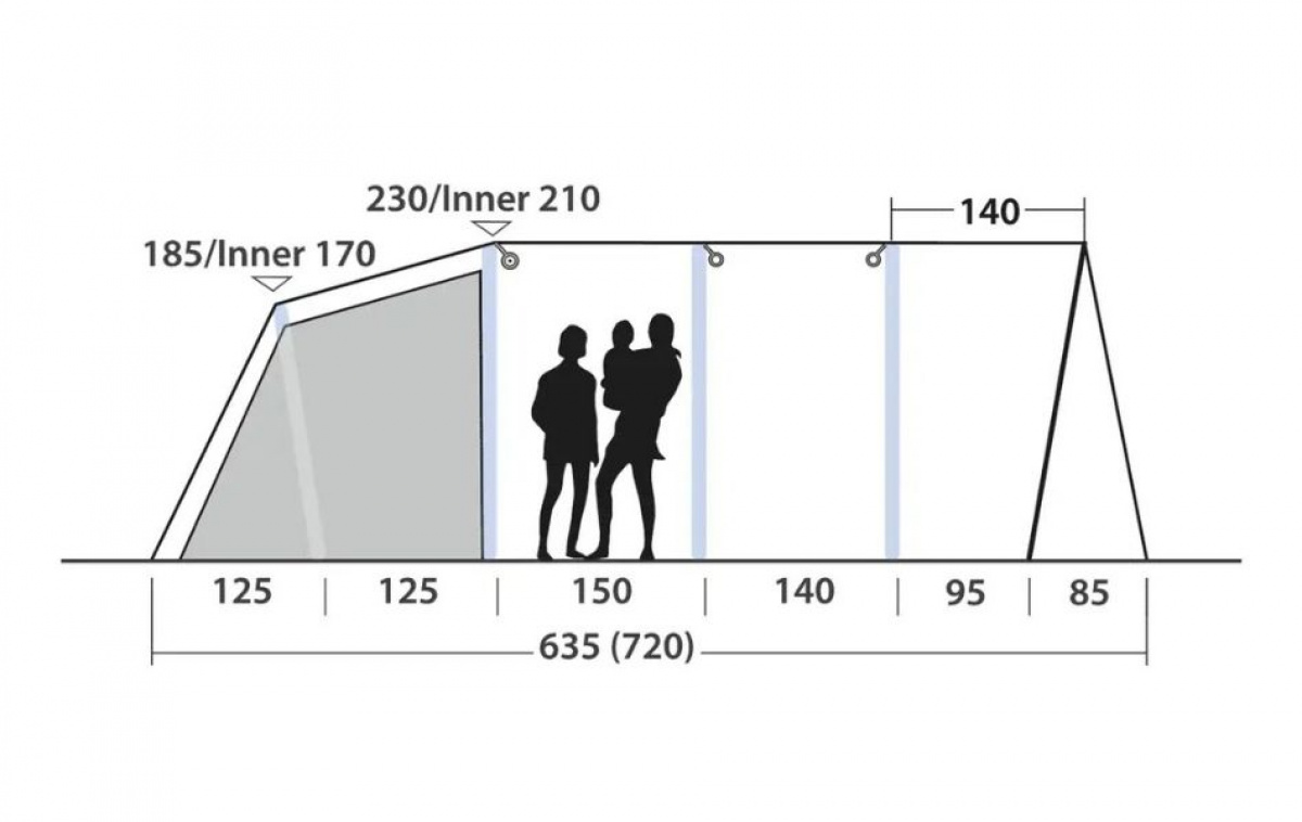 Outwell Vermont 7 Air ryhmässä Outdoor / Retkeily Teltat @ Campmarket (83073)