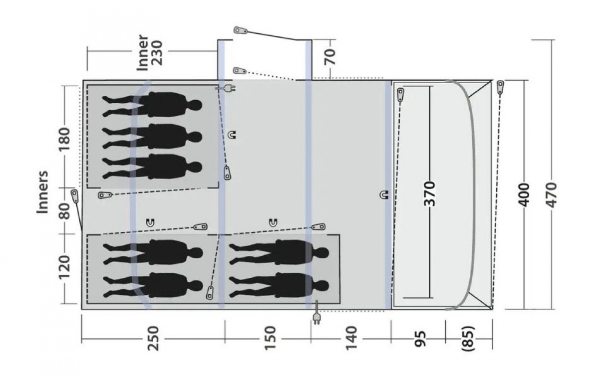 Outwell Vermont 7 Air ryhmässä Outdoor / Retkeily Teltat @ Campmarket (83073)