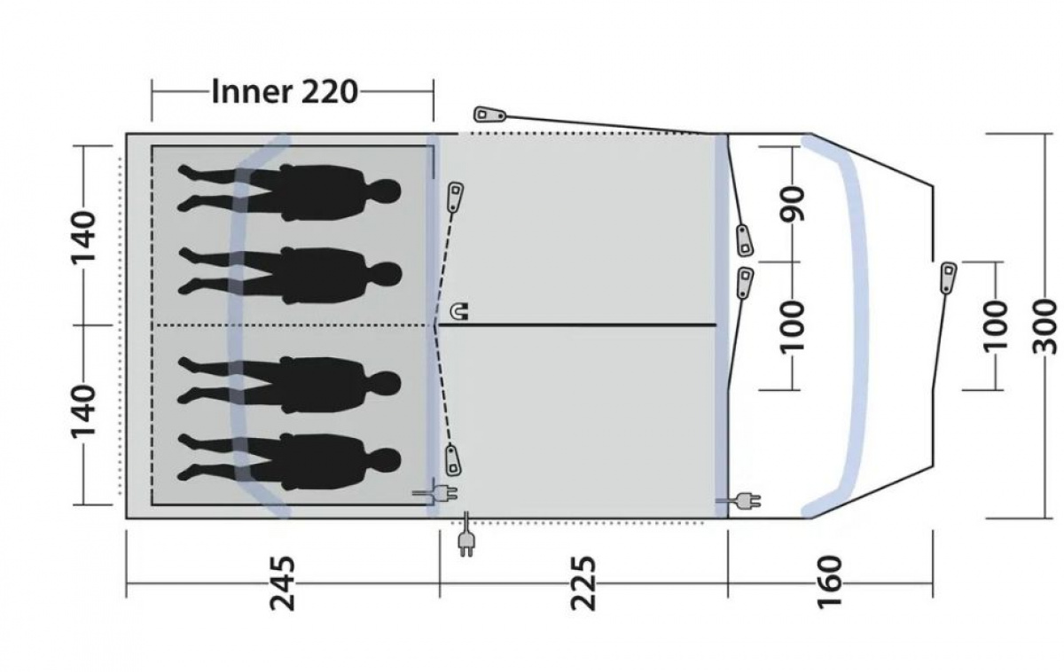 Outwell Sacramento 4 Air ryhmässä Outdoor / Retkeily Teltat @ Campmarket (83078)