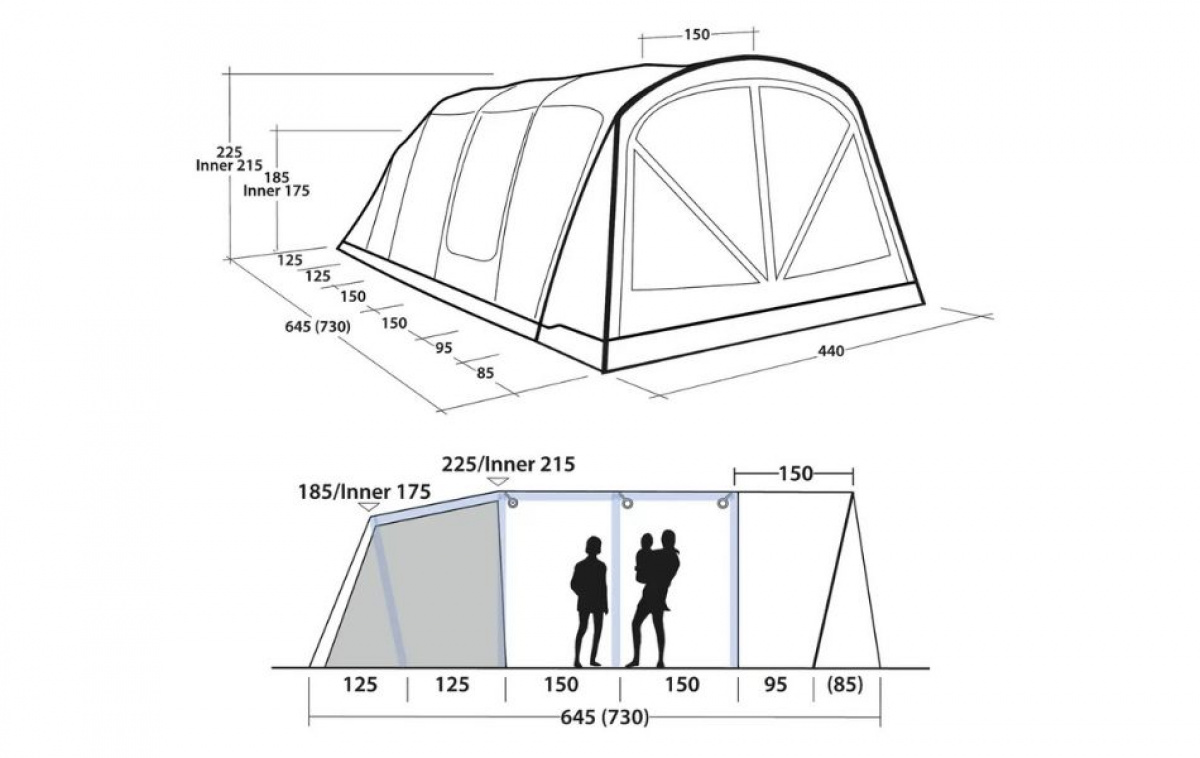 Outwell Charleston 7 Air TC ryhmässä Outdoor / Retkeily Teltat @ Campmarket (83080)