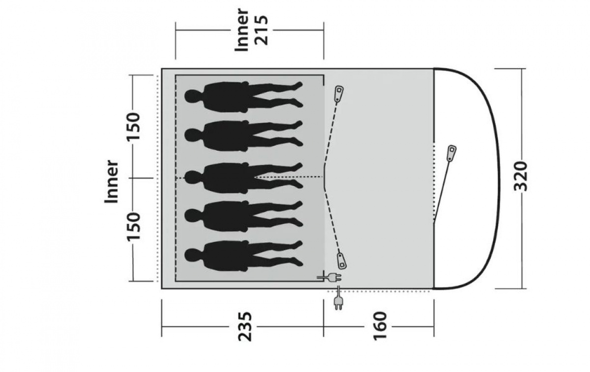 Outwell Sky 5 ryhmässä Outdoor / Retkeily Teltat @ Campmarket (83088)
