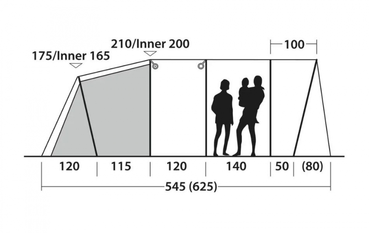 Outwell Ohio 5 TC ryhmässä Outdoor / Retkeily Teltat @ Campmarket (83101)
