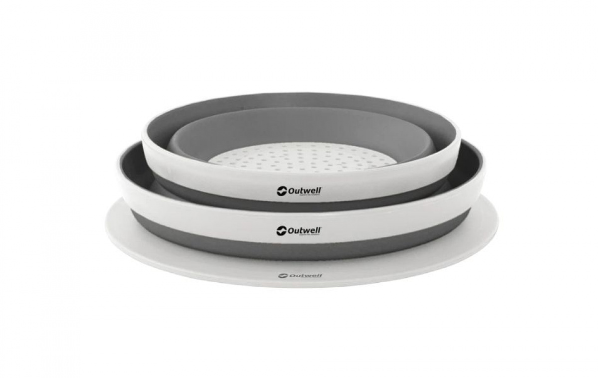 Outwell Kulho- ja Siiviläsarja Grey Mist ryhmässä Kotitalous & Keittiö / Keittiötarvikkeet / Keittiötarvikkeet @ Campmarket (83179)