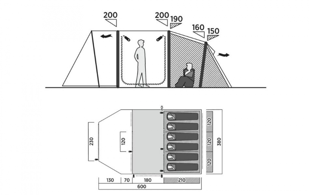 Easy Camp Kullen 6 Air ryhmässä Outdoor / Retkeily Teltat @ Campmarket (83192)