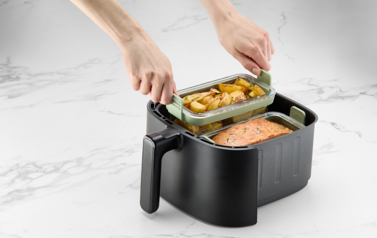 Air Fryer Tupla Suorakulmaista Lasivuokaa 2 kpl ryhmässä Kotitalous & Keittiö / Keittiötarvikkeet / Ruokasäilytys @ Campmarket (83546)