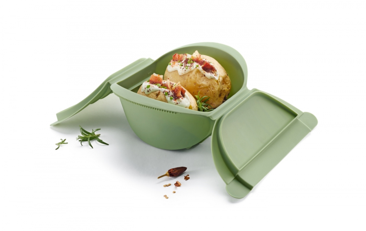 Suuri Mikroaaltouuniin Tarkoitettu Höyrykeitin 4 Henkilölle ryhmässä Kotitalous & Keittiö / Keittiötarvikkeet / Keittiötarvikkeet @ Campmarket (83559)