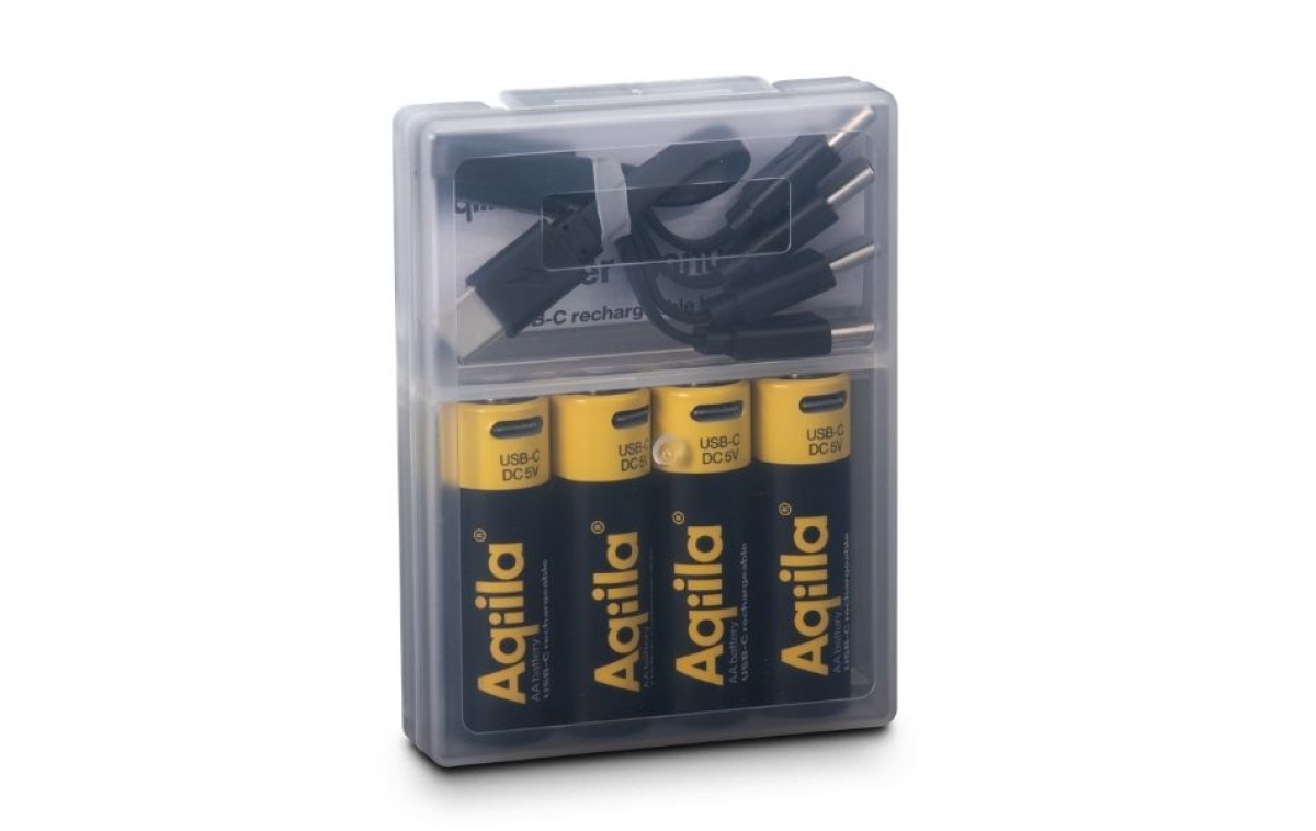 Aqiila Oppladbare AA-Batterier USB-C 4pk ryhmässä Matkailuvaunu & Matkailuauto / Elektroniikka / Akut & Muuntimet / Akut @ Campmarket (84003)