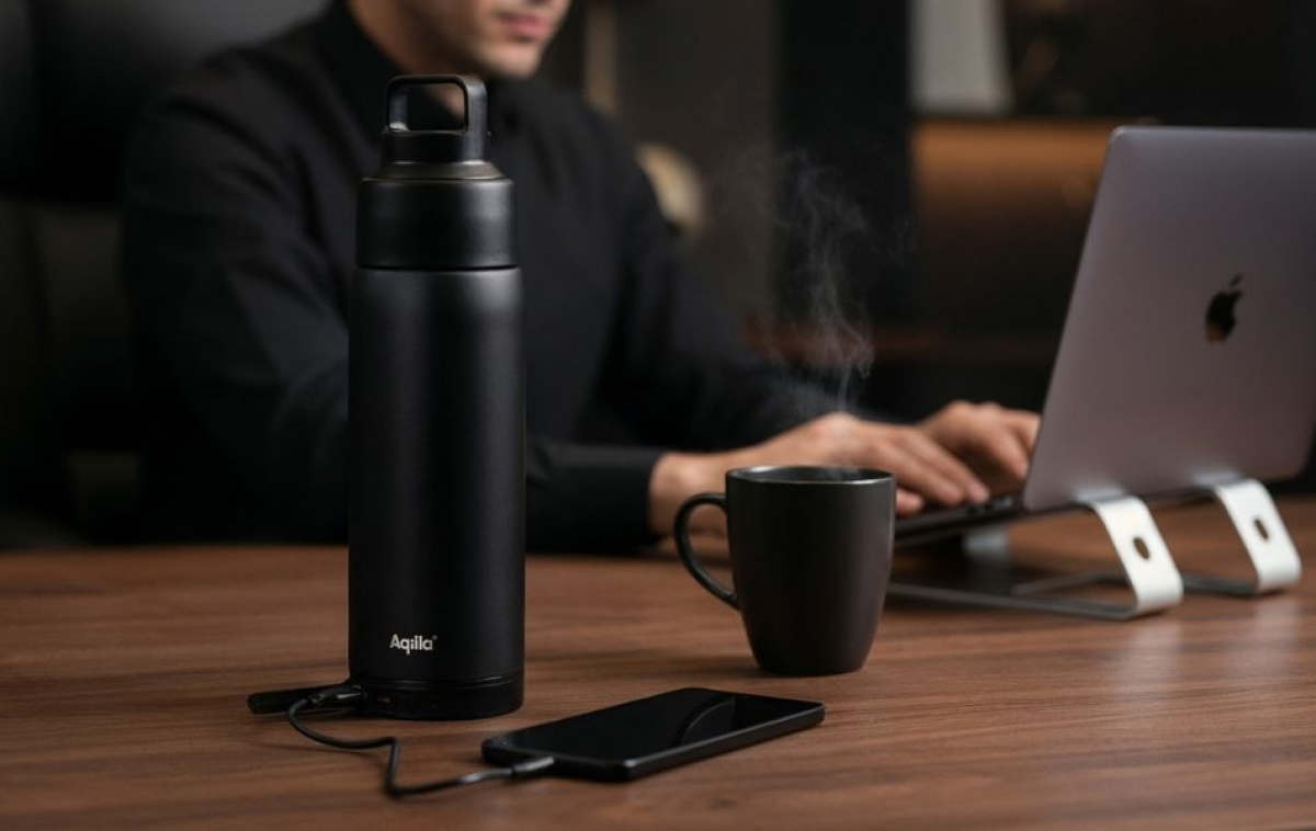 Aqiila Powerbottle 2-in-1 Pullo Ja Powerbank ryhmässä Matkailuvaunu & Matkailuauto / Elektroniikka / Älykkäät Apuvälineet @ Campmarket (84008)