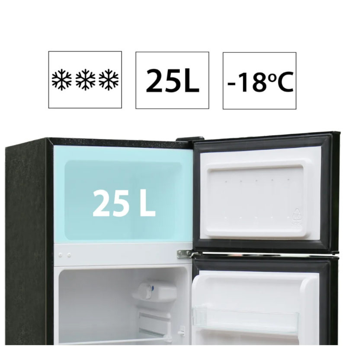 Manta Jääkaappi ja Pakastin 88L Hopea-Musta ryhmässä Matkailuvaunu & Matkailuauto / Lämmitys & Ilmastointi / Jääkaapit & Kylmälaukut / Muut jääkaapit/pakastimet @ Campmarket (84282)