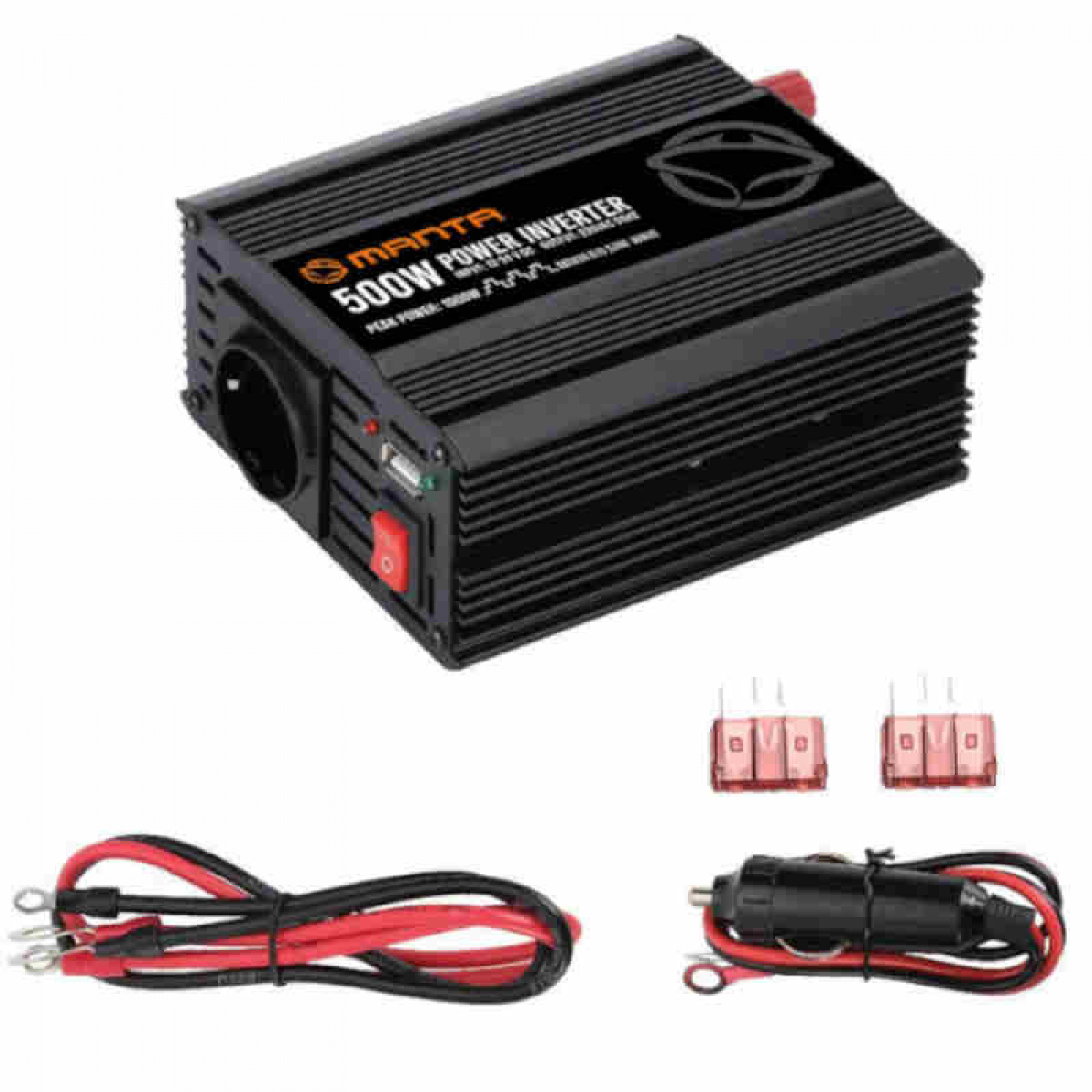 Manta Invertteri 500 W ryhmässä Matkailuvaunu & Matkailuauto / Elektroniikka / Akut & Muuntimet / Invertteri & Muunnin / Muunnin 12V – 230V @ Campmarket (84287)