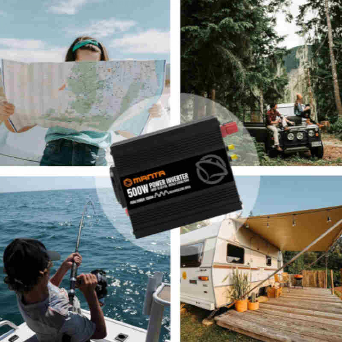 Manta Invertteri 500 W ryhmässä Matkailuvaunu & Matkailuauto / Elektroniikka / Akut & Muuntimet / Invertteri & Muunnin / Muunnin 12V – 230V @ Campmarket (84287)