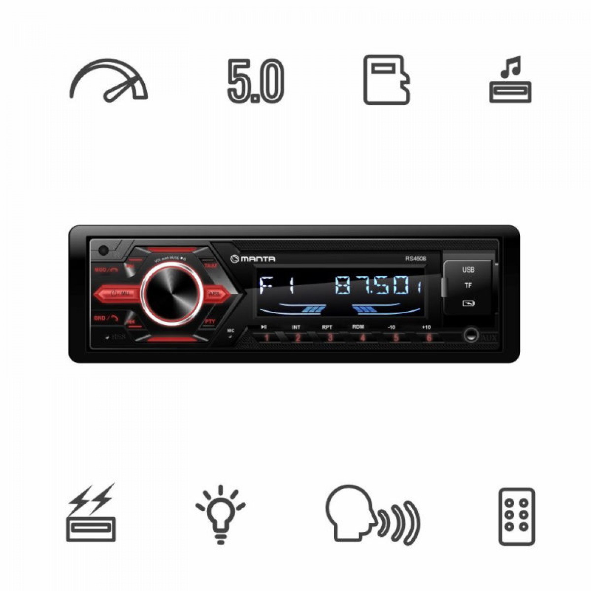 Manta Auto Stereo Ottawa RS4508 ryhmässä Matkailuvaunu & Matkailuauto / Elektroniikka / TV, Kuva & Ääni @ Campmarket (84289)