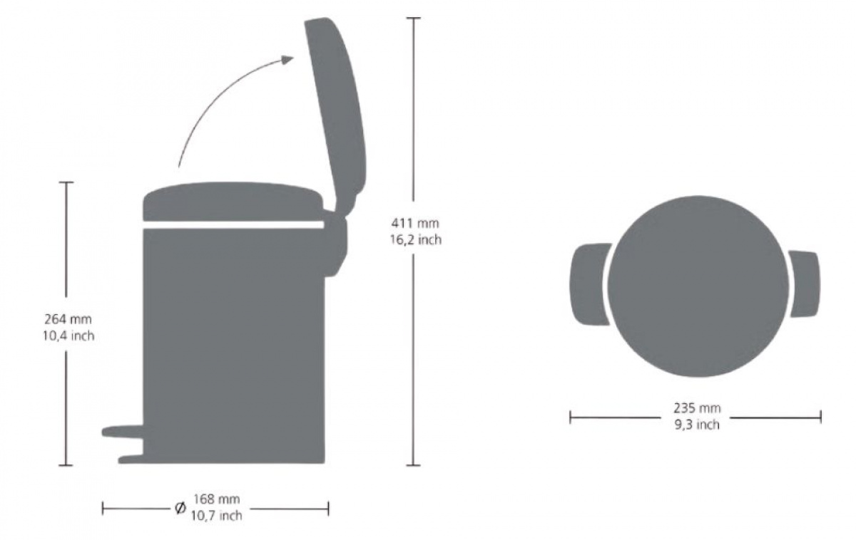 Brabantia Poljinroskakori 3L ryhmässä Kotitalous & Keittiö / Pesu, Siivous & Tiskaus / Siivous @ Campmarket (84294)