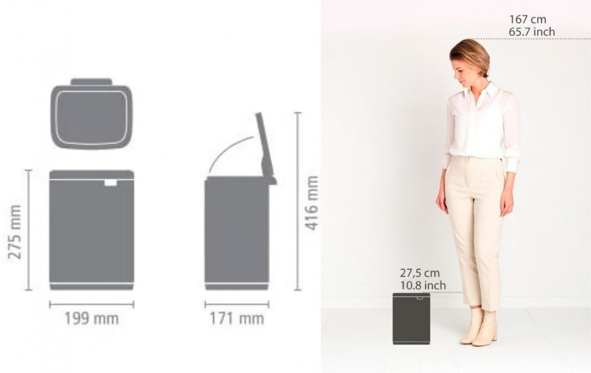 Brabantia Bo Roskakori 4L ryhmässä Kotitalous & Keittiö / Pesu, Siivous & Tiskaus / Siivous @ Campmarket (84296)