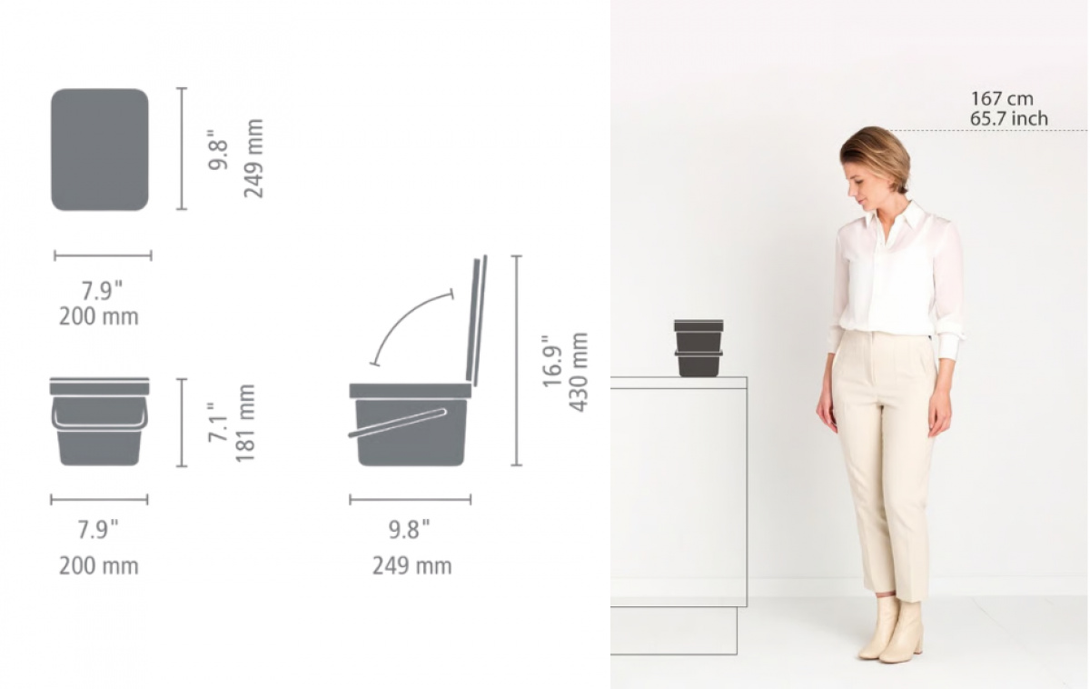 Brabantia Roskakori 6L ryhmässä Kotitalous & Keittiö / Pesu, Siivous & Tiskaus / Siivous @ Campmarket (84301)