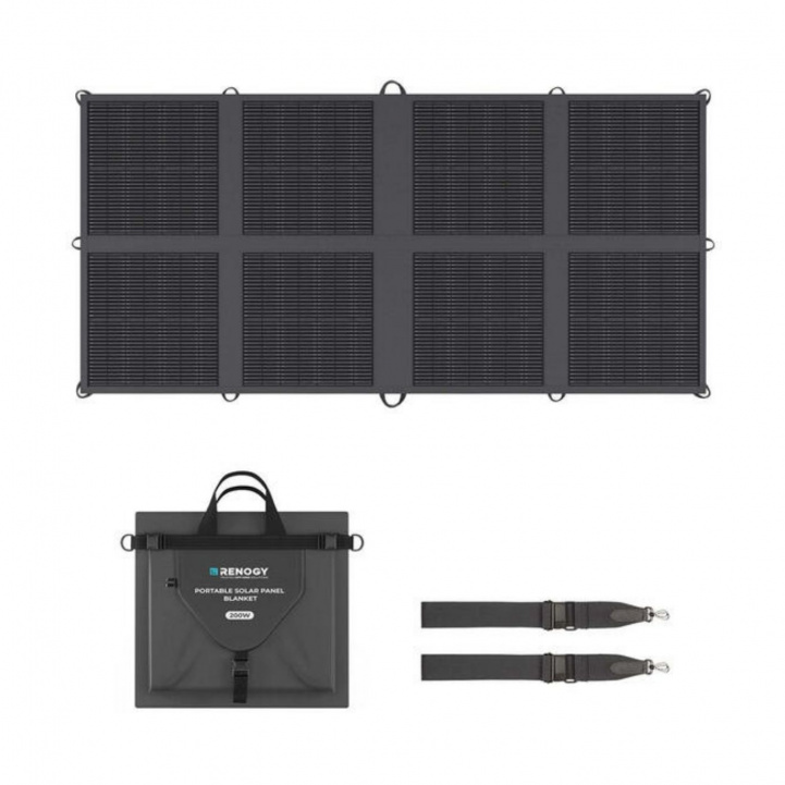 Renogy Kannettava Taitettava Aurinkopaneeli 200W ryhmässä Matkailuvaunu & Matkailuauto / Elektroniikka / Aurinkopaneelit @ Campmarket (84584)