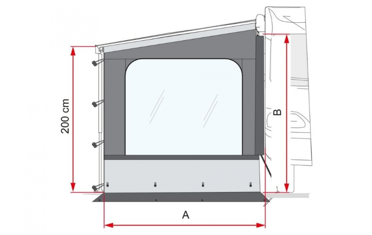 Fiamma Side W Pro F45/F80 ryhmässä Etuteltat & Markiisit / Markiisit / Matkailuauto Markiisit / Fiamma / Sivut / Etupaneelit @ Campmarket (84657)