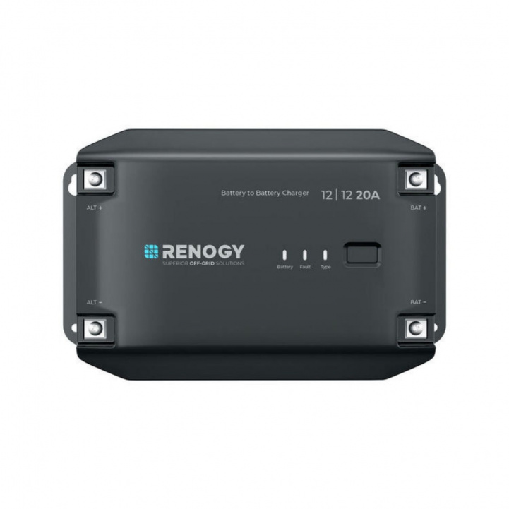 Renogy DC/DC-Laturi 20A Bluetooth ryhmässä Matkailuvaunu & Matkailuauto / Elektroniikka / Akut & Muuntimet / Akkulaturit @ Campmarket (84910)