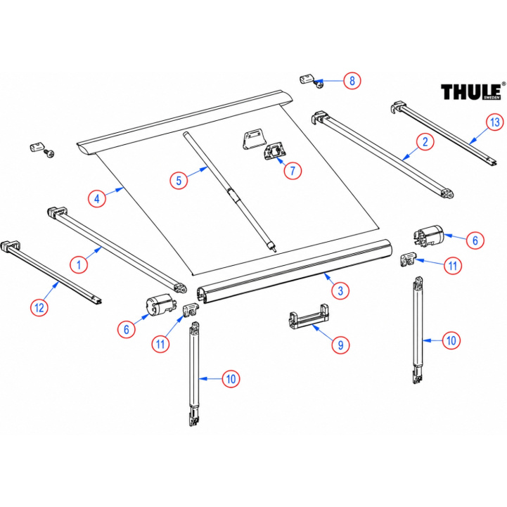Thule Omnistor 1200 Varaosat ryhmässä Etuteltat & Markiisit / Markiisit / Matkailuvaunu Markiisit / Varaosat Matkailuvaunun Markiiseihin / Varaosat Thule / Omnistor @ Campmarket (85168)